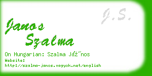 janos szalma business card